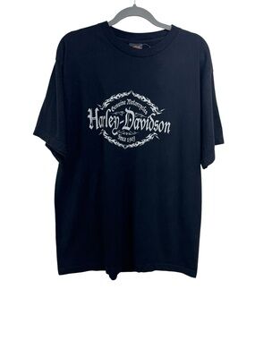 Harley Davidson Blue Springs Missouri Black Crew Neck Short Sleeve Tee Mens XL